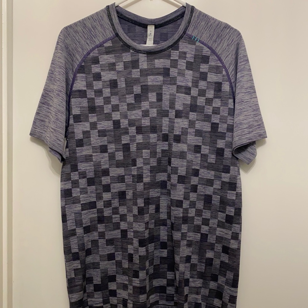 Lululemon Purple Checkered Sport Shirt
